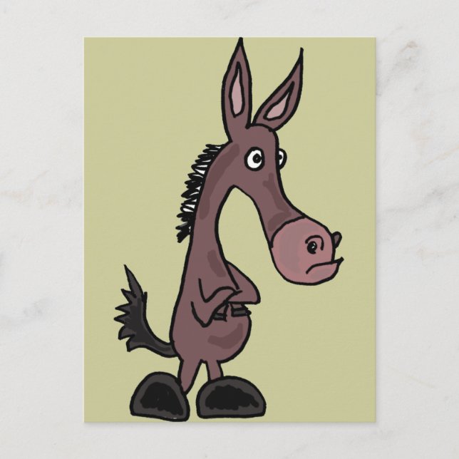 Carte Postale XX- Mule têtu ou dessin animé Donky (Devant)