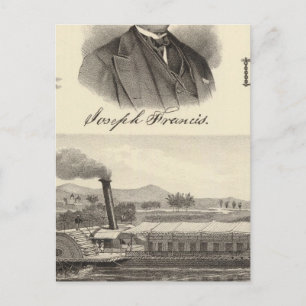 Carte Postale yacht à vapeur en fer ondulé