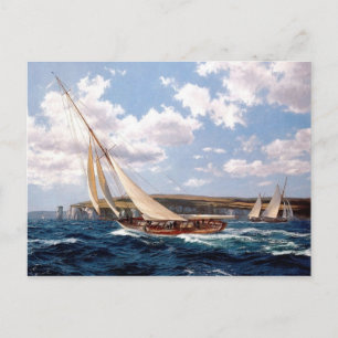 Carte Postale Yachts de course au large de l'île de Wight