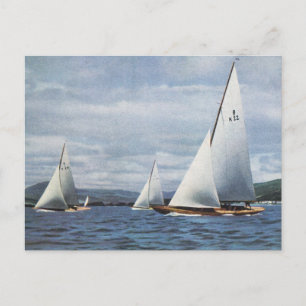 Carte Postale Yachts vintages de 8 mètres au large de l'île de W