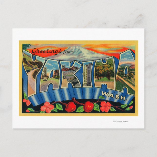 Carte Postale Yakima, Washington - Grandes Lettres Scènes 2 (Devant)