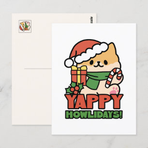 Carte Postale Yappy Howlidays - Jote Christmas Dog Cartoon