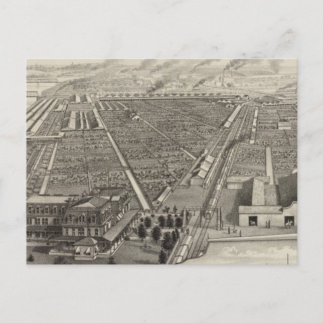 Carte Postale Yards Stocks de Kansas City, Kansas City, Kansas (Devant)