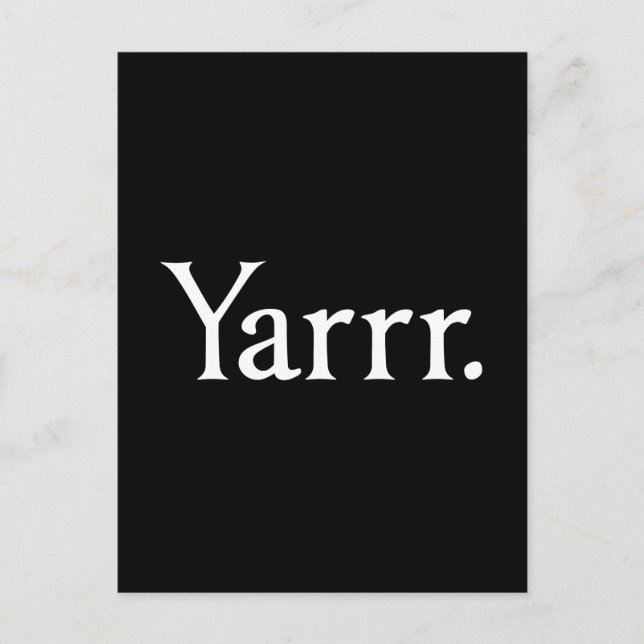 Carte Postale Yarrr Pirate (Devant)