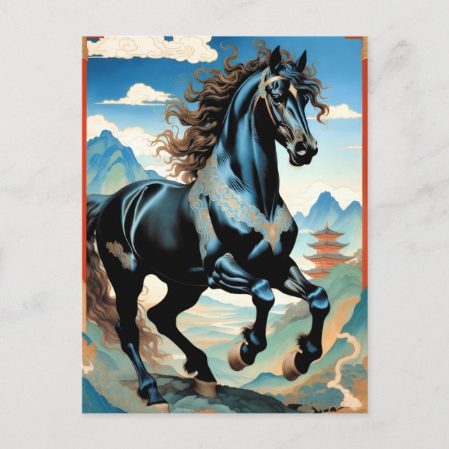 Carte Postale Year of the Horse, Chinese Zodiac, (Devant)