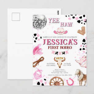 Carte Postale Yee Haw Disco Cowgirl Rodeo Anniversaire