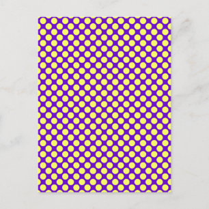 Carte Postale Yellow Polka Dots With Purple Background STaylor