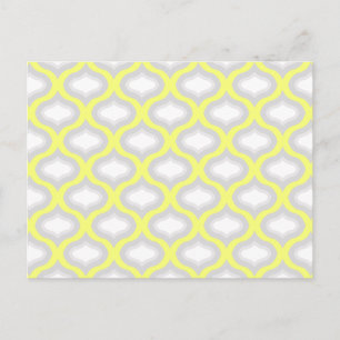 Carte Postale Yellow & Shades of Grey Geometric Pattern Postcard