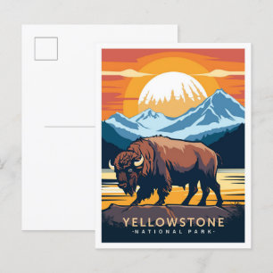 Carte Postale Yellowstone National Park USA Illustration de voya
