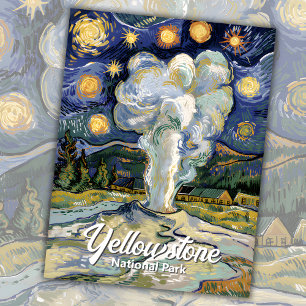 Carte Postale Yellowstone Vieux Fidèle Van Gogh Starry Art de nu