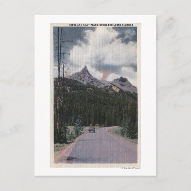 Carte Postale Yellowstone, WY - Index & Pilot Peaks, Cooke (Devant)