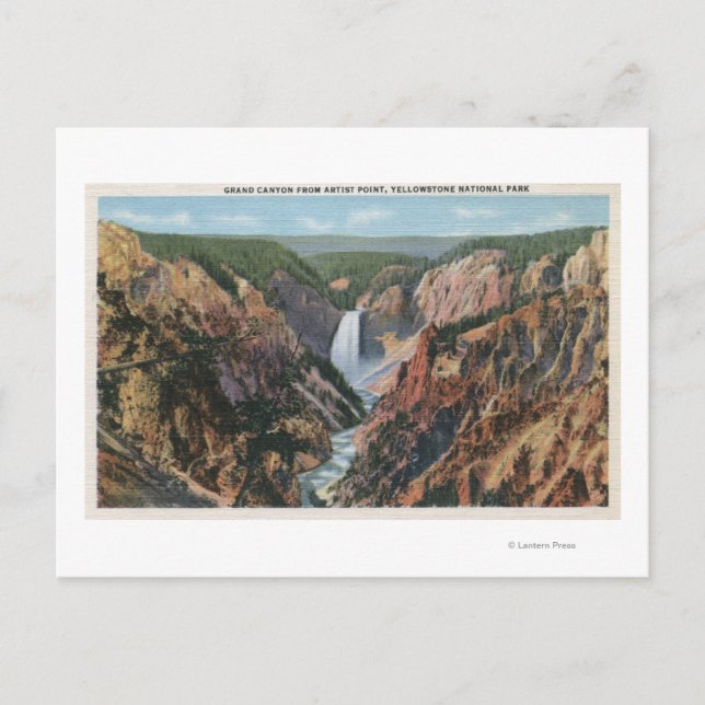 Carte Postale Yellowstone, WYfrom Artist's Point (Devant)