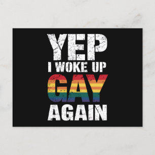 Carte Postale Yep Je Me Suis Réveillé Gay Pride Rainbow Queer Ga