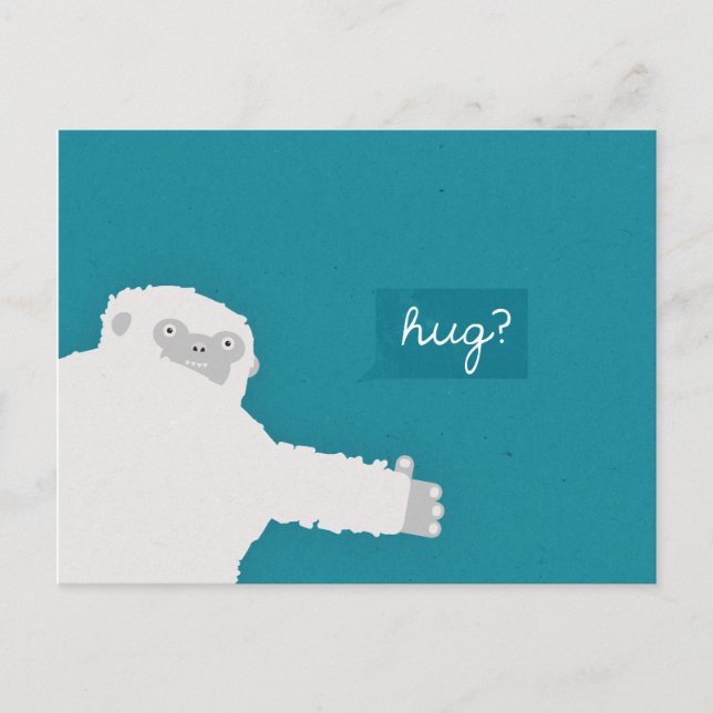 Carte Postale Yeti Hug (Devant)