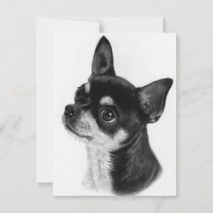Carte Postale Yeux curieux - Peint à la main Chihuahua