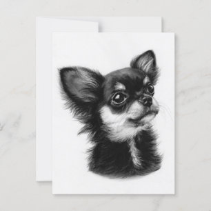 Carte Postale Yeux Innocents - Chihuahua Peint À La Main
