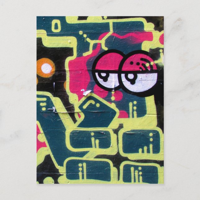 Carte Postale yeux muraux rétro (Devant)