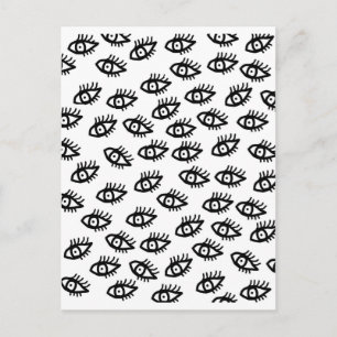 Carte Postale Yeux noirs et blancs