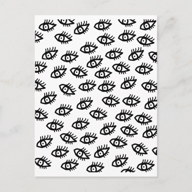 Carte Postale Yeux noirs et blancs (Devant)