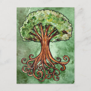 Carte Postale Yggdrasil Arbre Norse Mythologie Aquarelle