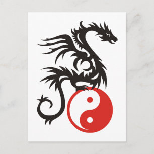 Carte Postale Yin et Yang Dragon