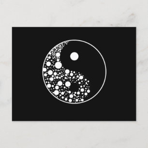 Carte Postale Yin Yang Cercles Noir Et Blanc Harmonie Zen Cadeau