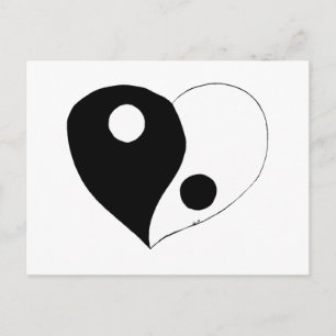Carte Postale Yin Yang Heart (B/W)