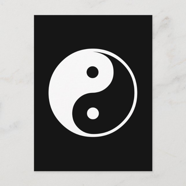 Carte Postale Yin Yang Modèle d'illustration noir et blanc (Devant)