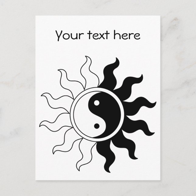 Carte Postale Yin Yang symbole soleil (Devant)