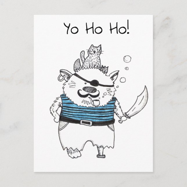 Carte Postale Yo Ho Ho ! / Funny Monster Pirate (Devant)