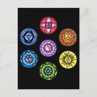 Carte Postale Yoga - 7 chakras Énergie