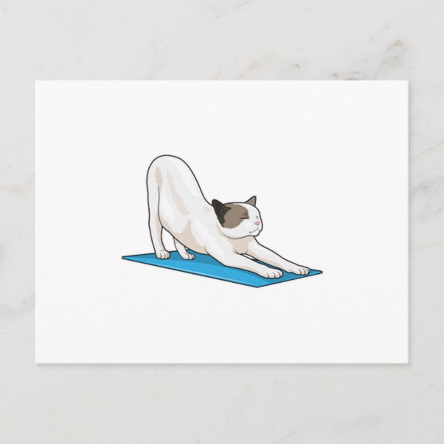 Carte Postale Yoga de chat Méditation Fitness (Devant)