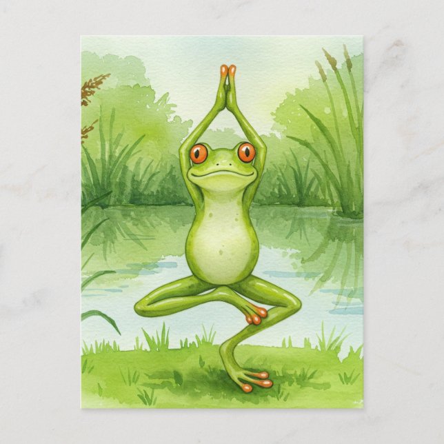 Carte postale Yoga de grenouille (Devant)