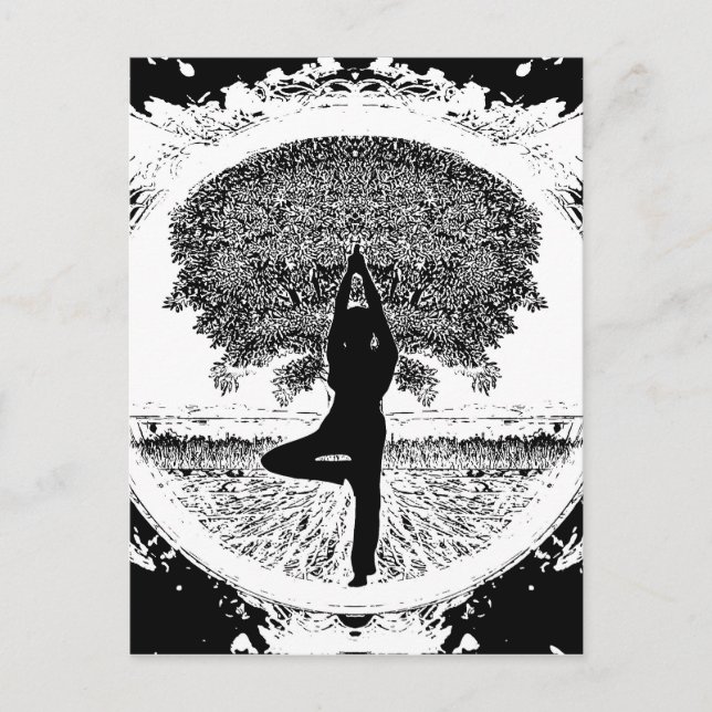 Carte Postale Yoga et arbre de vie (Devant)