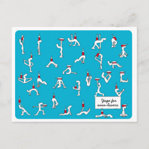 Carte Postale Yoga for Winelovers Postcard