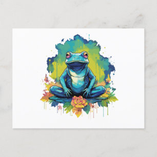 Carte Postale Yoga Frog Aquarelle