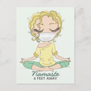 Carte Postale Yoga Girl Namaste à 6 pieds
