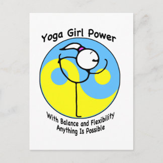 Carte Postale Yoga Girl Power Logo