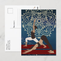 Yoga Gold, bleu et rouge Mandala Personnalisé