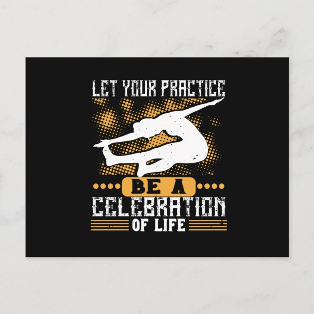 Carte Postale Yoga - Laissez Votre Pratique Être Une Fête De La  (Devant)