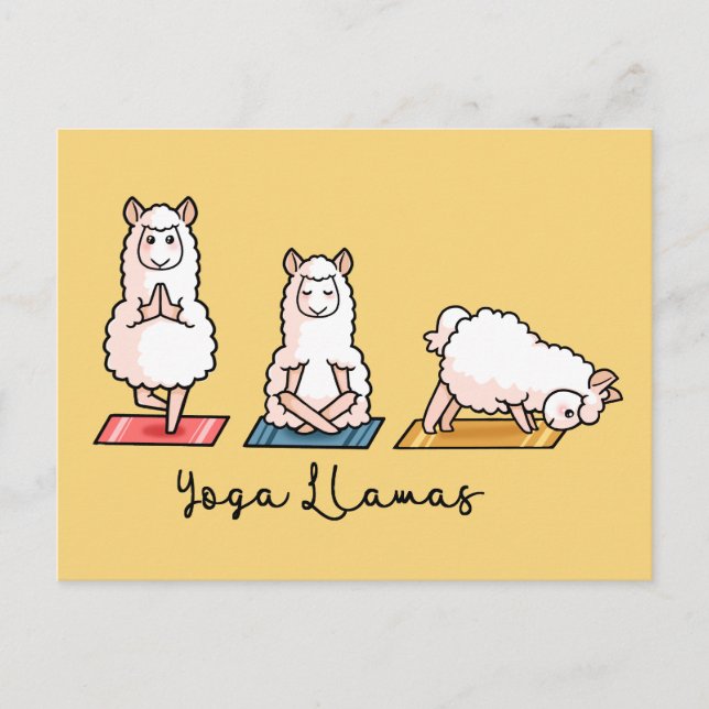 Carte Postale Yoga Llamas (Devant)