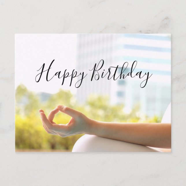 Carte Postale Yoga méditation femme se focalise sur doigt Annive (Devant)