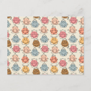 Carte Postale Yoga pose motif   Yoga sans couture motif 42