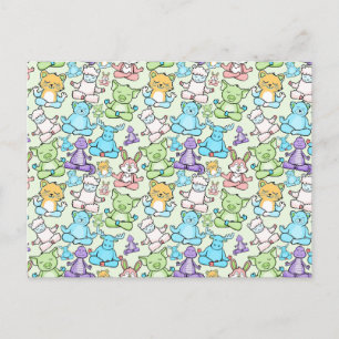 Carte Postale Yoga pose motif   Yoga sans couture motif 63