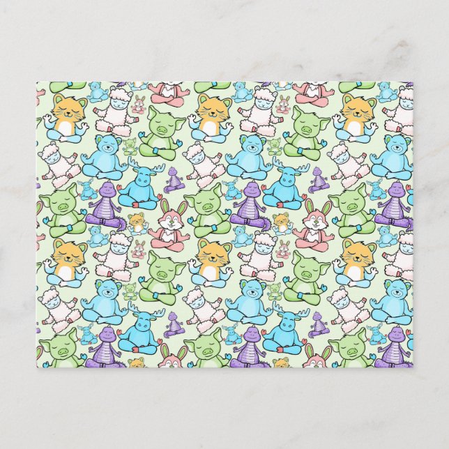 Carte Postale Yoga pose motif | Yoga sans couture motif 63 (Devant)