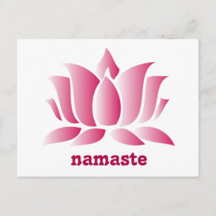 Carte Postale yoga rose lotus namaste