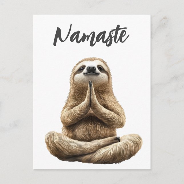 Carte Postale Yoga Sloth Namaste (Devant)
