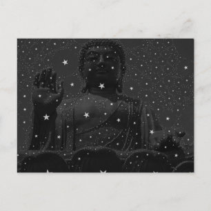Carte Postale Yoga zen étoiles bouddhisme bouddhiste prier Boudd