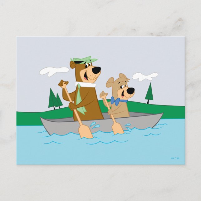 Carte Postale Yogi Bear et Boo Boo Fun Canoe Adventure (Devant)