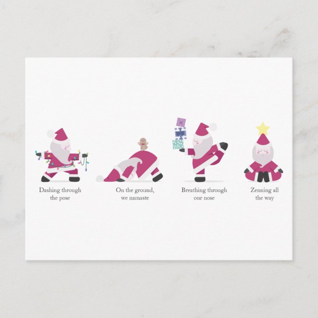 Carte Postale Yogi Père Noël Funny Yoga Pun Noël (Devant)